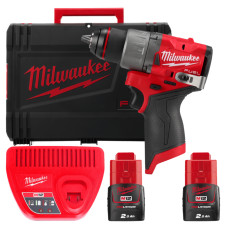 Дрель-шуруповёрт аккумуляторная бесщёточная MILWAUKEE, M12 FDD2-202X, 37Нм (ЗУ, 2х2Ач, HDкейс)