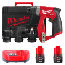 Дрель-шуруповерт аккумуляторная бесщеточная MILWAUKEE, M12 FDDXKIT-202X, 34Нм