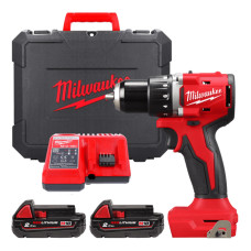 Дрель-шуруповёрт аккумуляторная бесщёточная MILWAUKEE, M18 BLDDRC-202С, 60,5Нм (ЗУ, 2х2Ач, кейс)