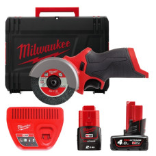 Шліфмашина універсальна відрізна акумуляторна безщіткова MILWAUKEE, M12 FCOT-422X, діаметр 76мм (зарядний пристрій С12 С, 1 х М1