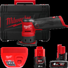 Шліфмашина вібраційна акумуляторна безщіткова MILWAUKEE, M12 FDSS-422X (зарядний пристрій С12 С, 1 акумулятор М12 В2 2Аг, 1 акум