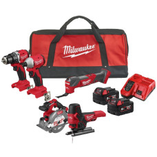 Набір інструмента акумуляторного MILWAUKEE M18 BLCPP5A-502B (BLDDRC, BLIDRC, FCS552, FMT, FJBS, заряд. пристр., 2 акум. Х 5 Аг,