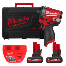 Гайковерт акумуляторний безщітковий 3/8'' MILWAUKEE, M12 FCIWF38G3-502X, 745Нм, з кільцем (зарядний пристрій С12 С, 2 акумулятор