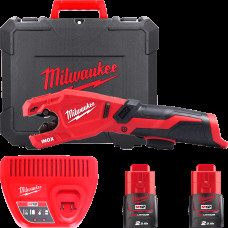 Труборіз акумуляторний по нержавіючій сталі MILWAUKEE, M12 PCSS-202C (зарядний пристрій С12 С, 2 акумулятори М12 В2 2Аг, кейс)