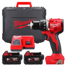 Дрель-шуруповёрт аккумуляторная бесщёточная MILWAUKEE, M18 BLDDRC-502С, 60,5Нм (ЗУ, 2х5Ач, кейс)